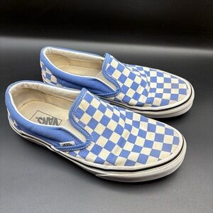 Vans Blue and White Classic Slip-on trainers, Unisex, Men’s 8, Women’s 9.5